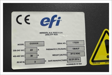 Purchase efi Vutek GS5000R from D to B 07-25
